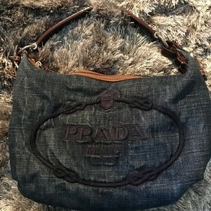 prada denim shoulder bag